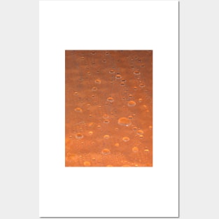 Water Droplets on Orange Table Posters and Art